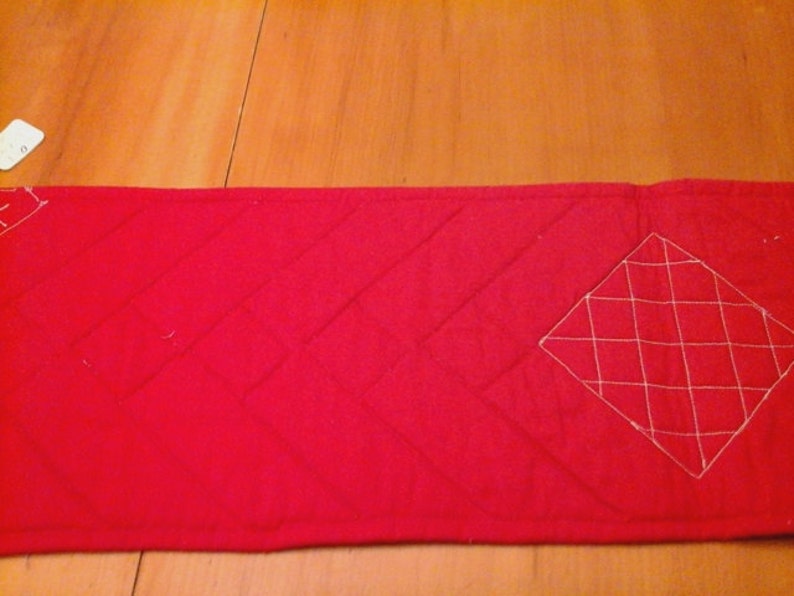 Red Christmas table runner