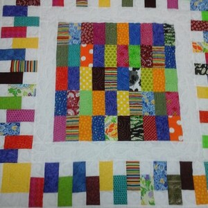 Baby quilt bright and colorful