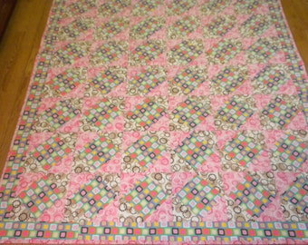 Twin quilt /Pink and Brown