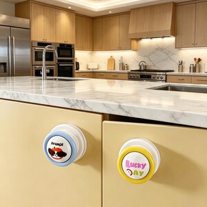 Tirador de puerta con ventosa - Pomo decorativo Kawaii para cajones de cristal y frigoríficos
