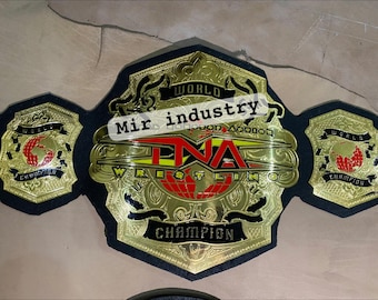 TNA World Heavyweight Wrestling Championship Belt Replica 4mm /Custom Wrestling Belt