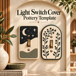 Ceramic Light Switch Cover Pottery Template PDF, Slab Pottery Pattern, Clay Wall Decor, DIY Handbuilding, Instant Download