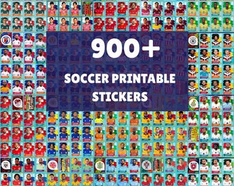 Bundel met afdrukbare stickers WK 2026, 900+ collectie voetbalstickers, 48 teamvoetbalstickers, stickersbundel FIFA WK 2026