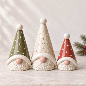 Christmas Gnome Trio Pottery Template PDF | Ceramic Gnome Patterns | Christmas Slab Building Template | A4 & Letter Printable PDF