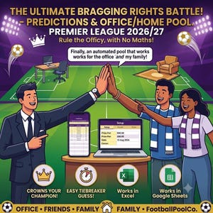 Premier League 2026/27 Prediction Challenge | Interactive Excel & Google Sheets Game | Season Table Predictor | Office Football Pool
