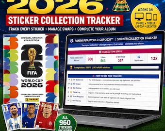 World Cup 2026 Sticker Tracker | Panini Album Checklist | Got It Need It | Swaps Wishlist | Google Sheets Excel Digital Download