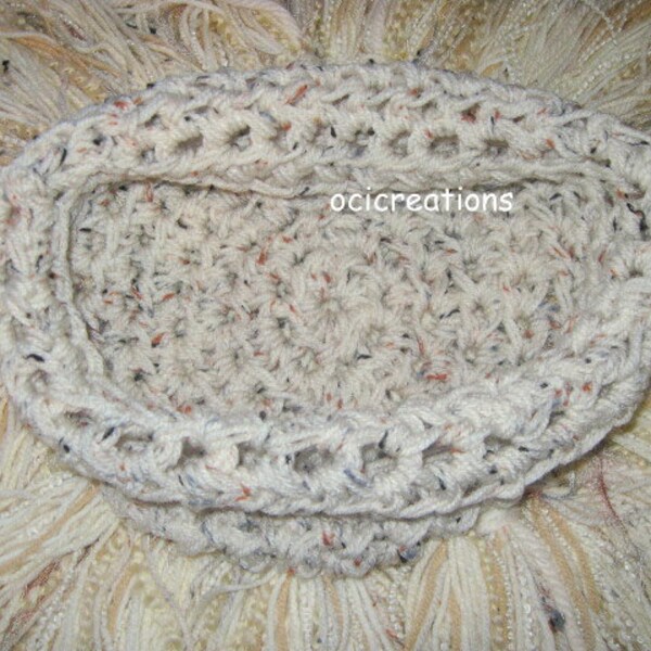 Baby Bowl Crochet Photo Prop Aran Fleck (cream) READY To SHIP Boy Or Girl