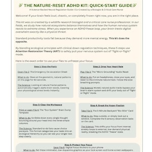 ADHD Reset Kit | Nature Science Freeze Tools, Low Dopamine Planner (Digital Download)