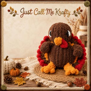 Handknit stuffed turkey pdf pattern for use with chunky yarn
