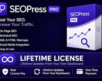 Levenslange licentie SEOPress Pro – WordPress SEO-plug-in, echte sleutel