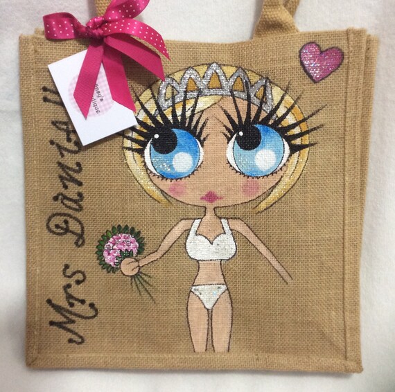 Personalised Handpainted Jute Ballet Tap Dancing Celebrity Handbag Hand Bag Gift