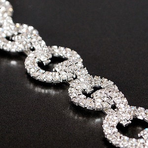 Rhinestone Trim Rhinestone Chain Rhinestone Trimming Interlocking By the Foot image 2