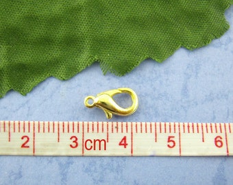 Cierre de langosta chapado en oro - 12 x 6 mm - 10 unidades SWC840