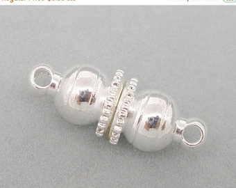 ON SALE Magnetic Clasp - 5pc Silver Plated Magnetic Clasp - SWMC-043