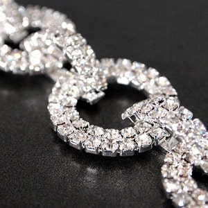 Rhinestone Trim Rhinestone Chain Rhinestone Trimming Interlocking By the Foot image 3