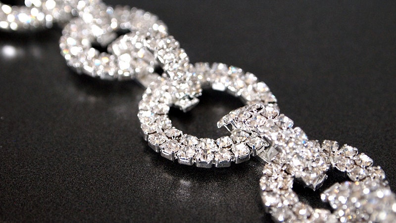 Rhinestone Trim - Rhinestone Chain - Rhinestone Trimming - Interlocking ...