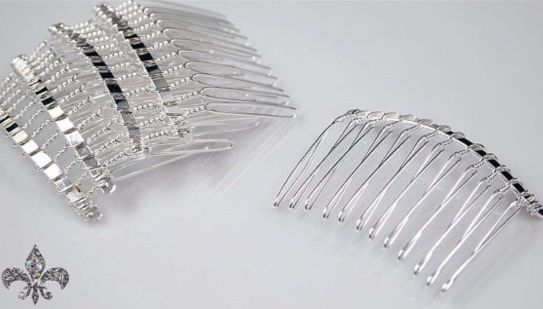 Bright Silver Tone Wire Hair Combs 5pcs Bright Silver Hair Etsy