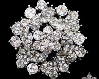 Rhinestone Brooch Pin - Rhinestone Crystal Brooch - Rhinestone Brooch - Christina Brooch