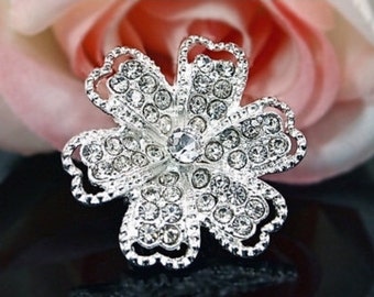 Connector - Rhinestone Connector - 4pc Rhinestone Embellishment - Rhinestone Crystal Connector - Metal Connector - SWB-945