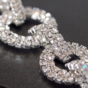 Rhinestone Trim Rhinestone Chain Rhinestone Trimming Interlocking By the Foot image 1