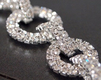 Rhinestone Trim - Rhinestone Chain - Rhinestone Trimming - Interlocking - By the Foot