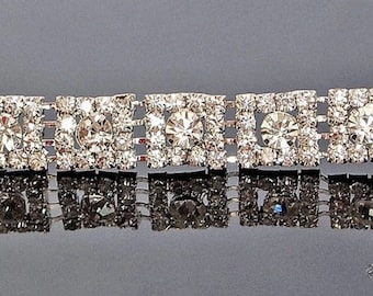 Rhinestone Trim - Rhinestone Chain - Rhinestone Trimming - Silver Box - By the Foot