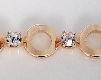 Adorno de diamantes de imitación - Cadena de diamantes de imitación - Adorno de diamantes de imitación - Círculo dorado - Por pie