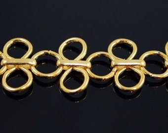 Cadena de oro - Cadena grande - Figura 8 Cadena - Moldura de metal - 1/2 yarda