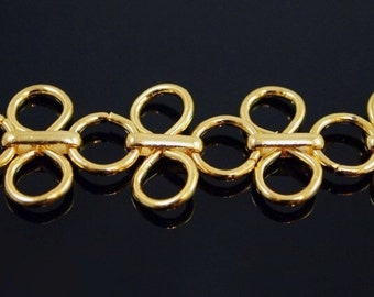 Gold Chain - Large Chain - Figure 8 Chain - Metal Trim - 1/2 Yard