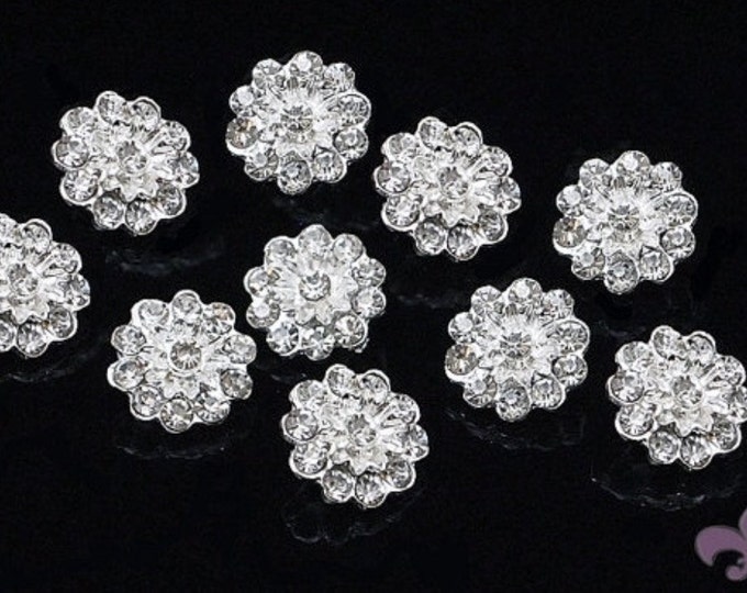 Rhinestone Button - 10pc Rhinestone Crystal Button - Rhinestone Button ...