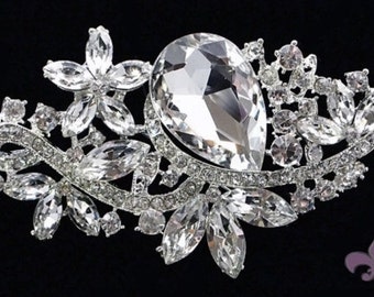 Rhinestone Brooch Pin - Rhinestone Crystal Brooch - Rhinestone Brooch - Brooch- Bridal Sash Brooch