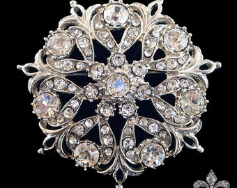 Rhinestone Brooch Pin - Rhinestone Crystal Brooch - Rhinestone Brooch - Old World Brooch