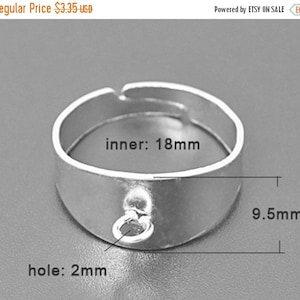 ON SALE Silver Ring Base - Silver Loop Ring Base 5 pcs - Adjustable Silver Ring