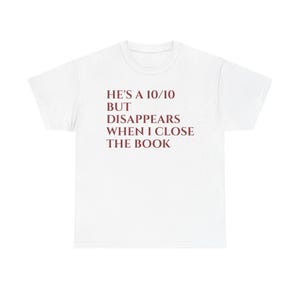 10/10 Book Boyfriend Shirt, Bookish Apparel, Funny Reading T-Shirt, Gift for Reader, Bookworm Gift, Literature Lover Tee image 2