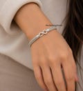 925 Sterling Silver Braided Bracelet, Thick Woven Silver Chain Bracelets for Men & Women product logo