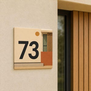 Personalized house number on ceramic - Terracotta Line