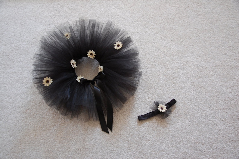 Black Preemie-Infant Tutu Set-with headband
