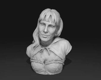 Smiling Girl fun statuette 3D printed bust figurine