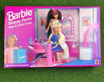 Vintage Barbie Beauty Parlor Play & Carry Case Sealed 1990s Mattel
