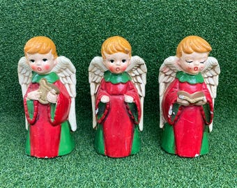 Vintage Inarco Ceramic Christmas Angel Figurines Made in Japan Lot of 3