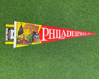 Vintage Philadelphia PA Felt Pennant Liberty Bell Independence Hall Souvenir