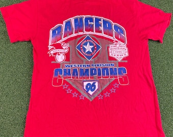 Vintage 1996 Lee Sport MLB Texas Rangers Graphic Baseball T Shirt Sz L ( Youth )