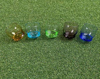 Vintage Lot Circleware Moondance Multicolor Rolling Shot Glasses