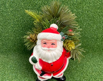Vintage Inarco Japan Ceramic Santa Claus Planter Figurine