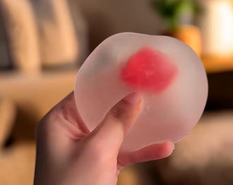 Cute Strawberry Mochi Squishy Toy Slow Rising Stress Relief Squeeze Fidget Ball for Kids And Adults
