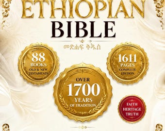 De complete Ethiopische bijbel in het Engels | Geïllustreerde christelijke bijbel met harde kaft