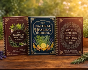 Natural Healing Handbook 3-Book Set | Herbal Remedies, Holistic Wellness & Home Care Guide Collection
