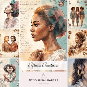 African American Junk Journal Pages Digital Scrapbook Paper Kit Vintage Ephemera Printable Paper Collage African American Junk Journal Kit