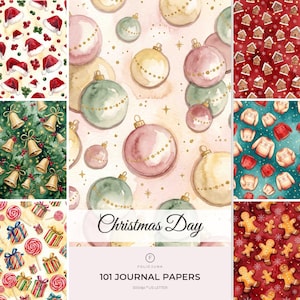 Christmas Digital Papers Pack, Old Christmas Papers, Xmas Junk Journal, Xmas Background, Winter Paper Pack, Christmas Ephemera, Xmas Pattern
