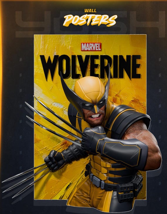 Wolverine Wall Art 3D Print STL Files